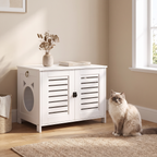 Dierenwoning Compacte kattenbak kast wit