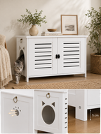 Dierenwoning Compacte kattenbak kast wit