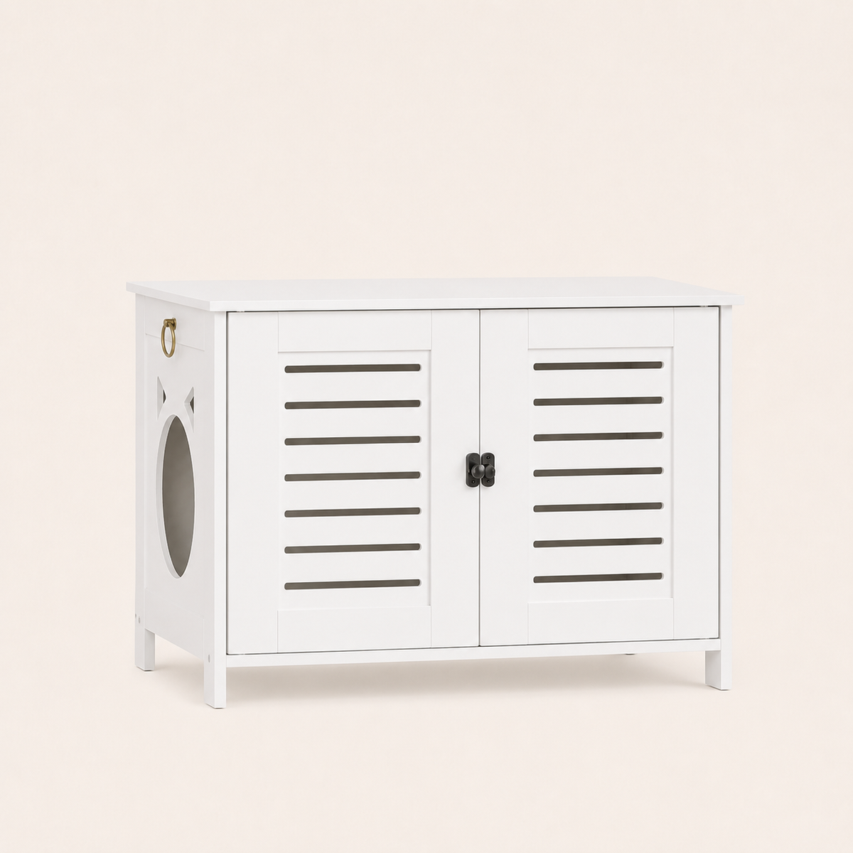 Dierenwoning Compacte kattenbak kast wit