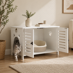 Dierenwoning Compacte kattenbak kast wit